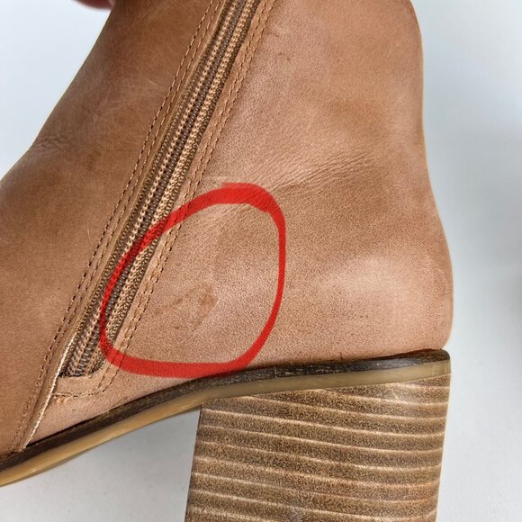 Lucky Brand Womens Cosmio Western Booties Brown Leather Block Heel size 9.5M - Picture 15 of 16